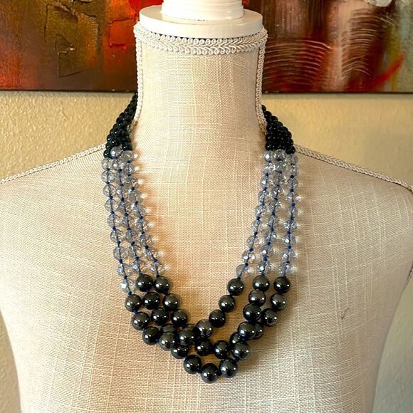 (NWT)ColdWater Creek Necklace (blue, gray, and silver) - Picture 1 of 4
